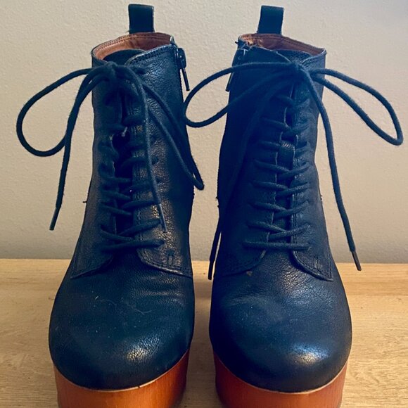 LUCKY BRAND LACE UP BOOT BLACK 6 - Picture 3 of 5